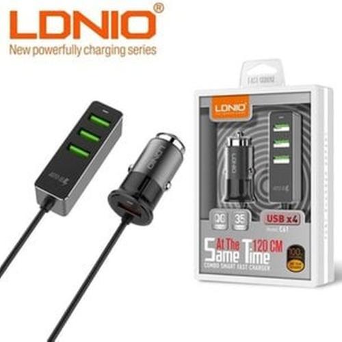 Combo Γρήγορος Φορτιστής Αυτοκινήτου 4 Usb Ldnio C61