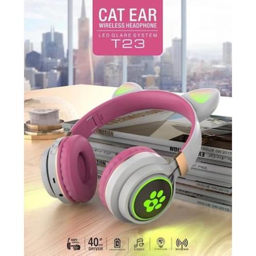 Cat Headphones T23 Σε Χρώμα Ροζ