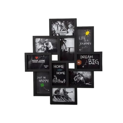 Πολυκορνίζα Κορνίζα Τοίχου Για 10 Φωτογραφίες Σε Μαύρο Χρώμα, 54x49 Cm, 3d Photo Frame