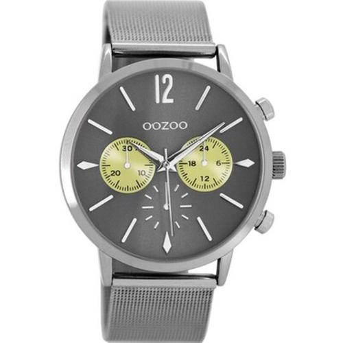 Oozoo Timepieces Grey Mesh Metallic Bracelet