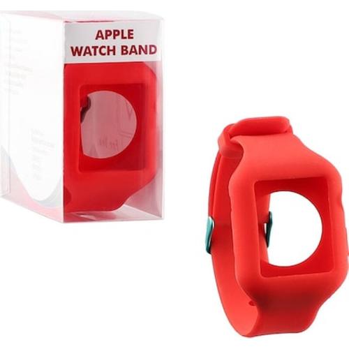 Volte-tel Λουράκι Ρολογιού Σιλικόνης Με Πλαίσιο Apple Watch 42mm/watch 2 22mm Red - (5205308294624)