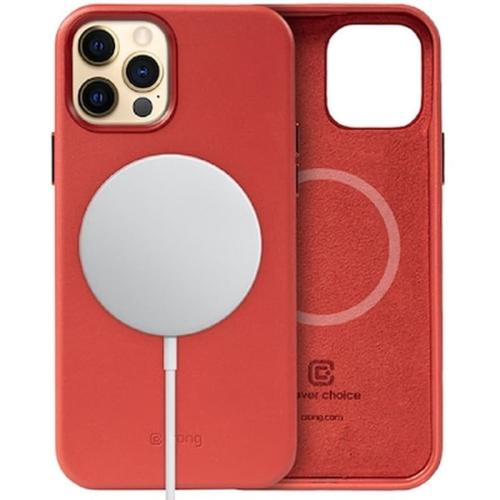 Θήκη Apple iPhone 12 Pro Max - Crong Essential Eco Leather Magnetic MagSafe - Red