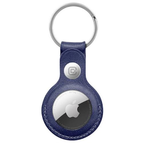 Crong Δερμάτινη Θήκη Μπρελόκ Apple Airtag Navy Blue (crg-atl-blue)