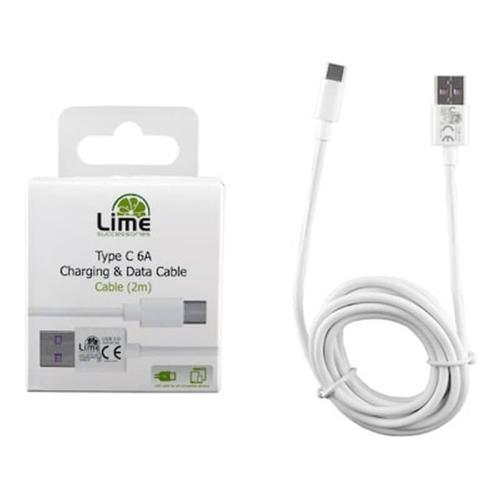 Lime Type C Usb 6.0a Φορτισησ-data 2m L02 White