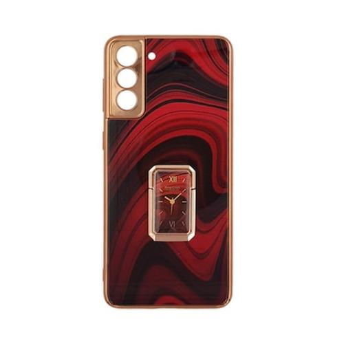Θήκη Samsung Galaxy S21 - Gkk Electroplate Glass Case With Holder - Red