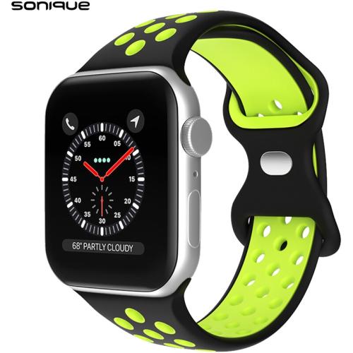 Λουράκι Σιλικόνης για Apple Watch 41mm - Μαύρο / Λαχανί