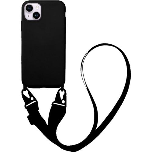 Θήκη Apple iPhone 14 - My Colors CarryHang Liquid Silicone Strap - Μαύρο