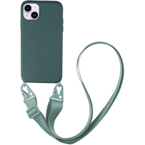 Θήκη Apple iPhone 14 Plus - My Colors CarryHang Liquid Silicone Strap - Πράσινο Σκούρο