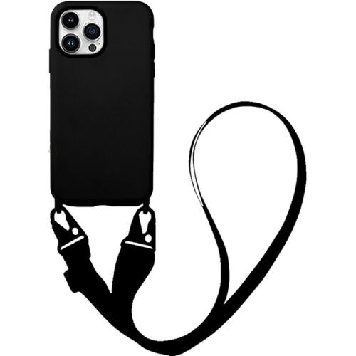 Θήκη Apple iPhone 14 Pro Max - My Colors CarryHang Liquid Silicone Strap - Μαύρο