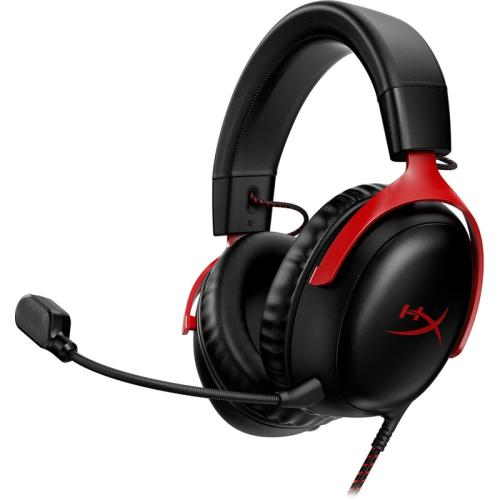 HyperX Cloud III Gaming Ενσύρματα Ακουστικά 3.5mm/USB/USB Type-C Μαύρα/Κόκκινα