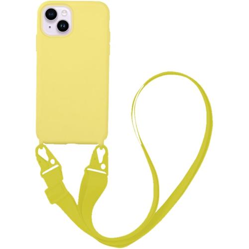 Θήκη Apple iPhone 14 - My Colors CarryHang Liquid Silicone Strap - Κίτρινο