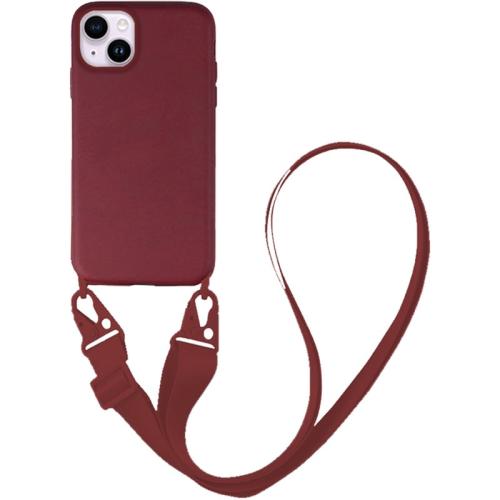 Θήκη Apple iPhone 14 - My Colors CarryHang Liquid Silicone Strap - Μπορντώ