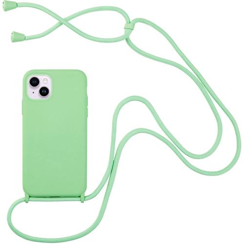 Θήκη Apple iPhone 14 - My Colors CarryHang Θήκη Σιλικόνης με Κορδόνι - Πράσινο Ανοιχτό