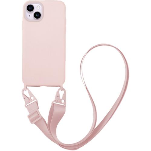 Θήκη Apple iPhone 14 Plus - My Colors CarryHang Liquid Silicone Strap - Ροζ