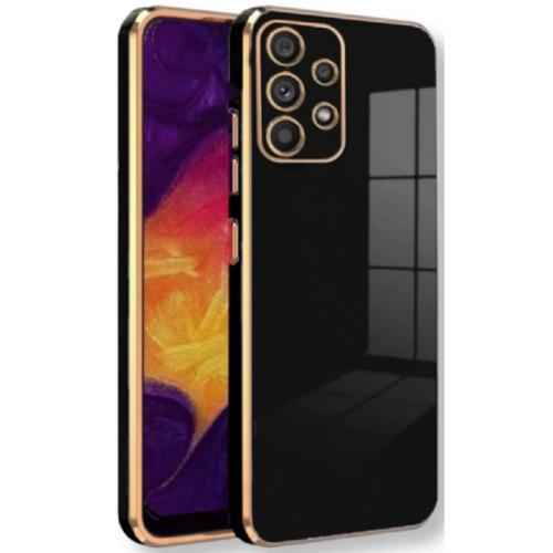 Θήκη Σιλικόνης Samsung Galaxy A72 - Bodycell Gold Plated - Μαύρο