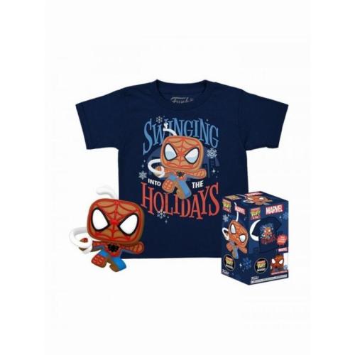 Funko Pop! Tees - Pocket Marvel - Gingerbread Spider-Man με T-shirt (Medium-kids)