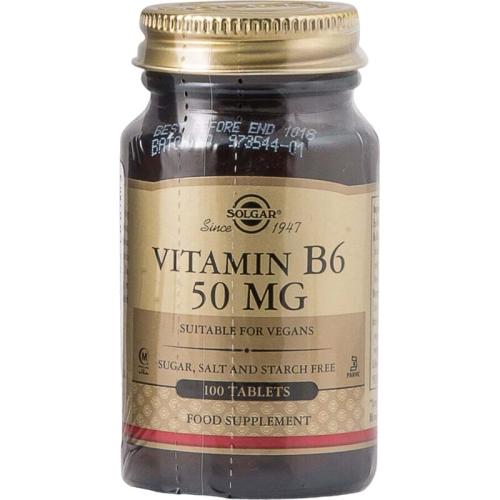 Solgar Vitamin B6 50mg - 100 ταμπλέτες
