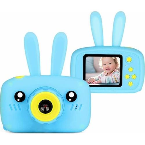 Παιδική Επαναφορτιζόμενη Φωτογραφική Μηχανή Ψηφιακή Και Κάμερα X500 Κουνελάκι Γαλάζιο