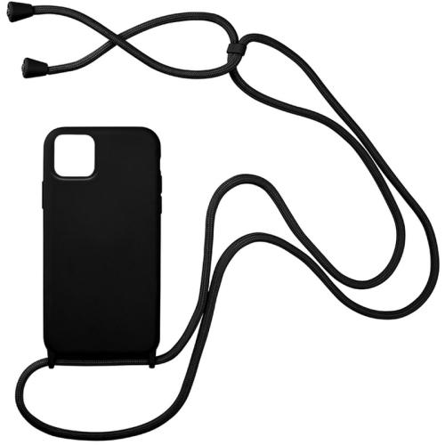 Θήκη Apple iPhone 11 - My Colors CarryHang Θήκη Σιλικόνης με Κορδόνι - Μαύρο