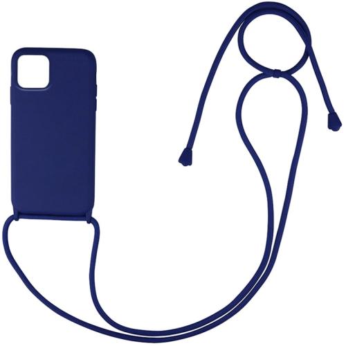Θήκη Apple iPhone 11 - My Colors CarryHang Θήκη Σιλικόνης με Κορδόνι - Μπλε Σκούρο