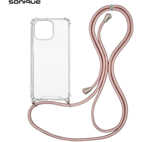 Θήκη Apple iPhone 14 Pro Max - Sonique Armor Clear - Ροζ Χρυσό Σατινέ