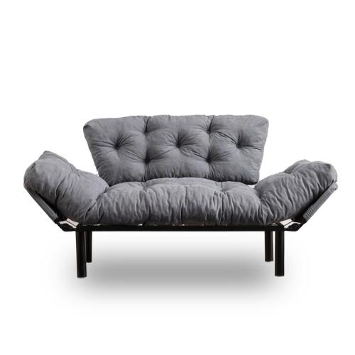 Διθέσιος Καναπές Κρεβάτι 24Mall Anitta 155x85cm - Γκρι