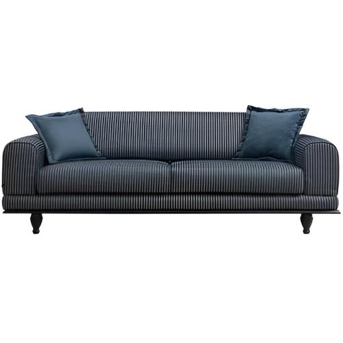 Τριθέσιος Καναπές Κρεβάτι 24Mall Carrara 220x95cm - Μπλε