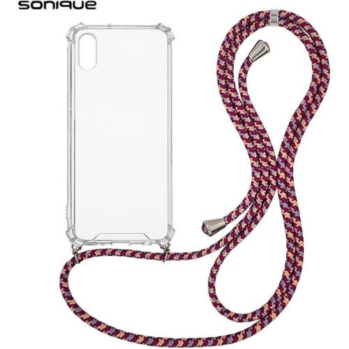 Θήκη Apple iPhone X / iPhone XS - Sonique με Κορδόνι Armor Clear - Μπορντό