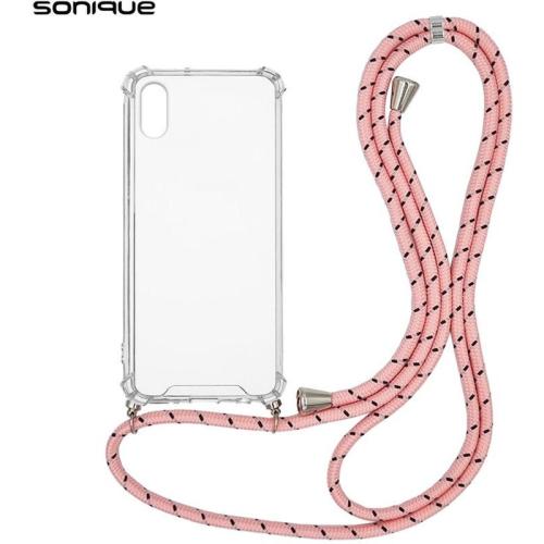 Θήκη Apple iPhone X / iPhone XS - Sonique με Κορδόνι Armor Clear - Ροζ