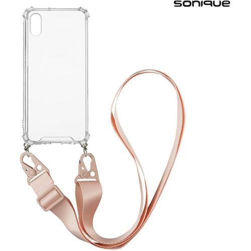 Θήκη Apple iPhone X / iPhone XS - Sonique με Strap Armor Clear - Ροζ
