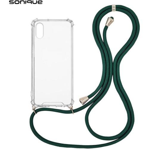 Θήκη Apple iPhone XR - Sonique με Κορδόνι Armor Clear - Πράσινο