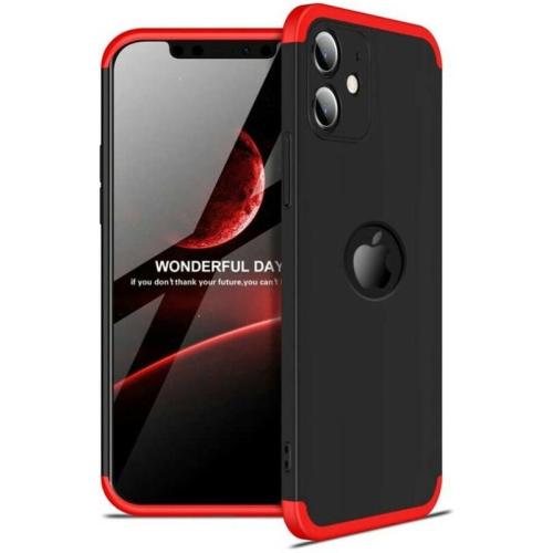 Θήκη Apple iPhone 12 - GΚΚ 360 Full Body Protection - Μαύρο/Κόκκινο