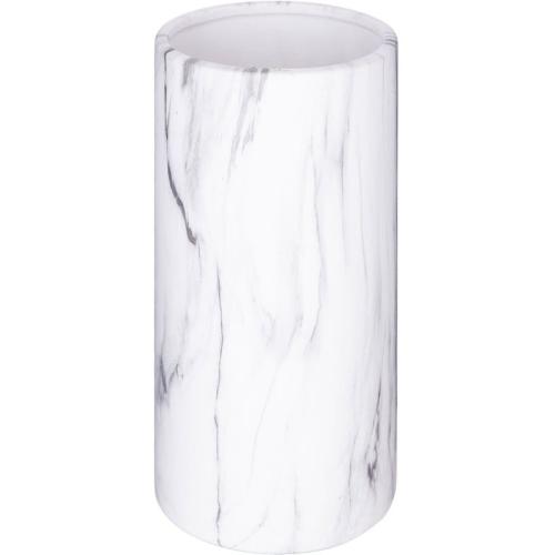 Διακοσμητικό Βάζο Spitishop Κεραμικό Με Όψη Μαρμάρου 9.5x20 cm - Λευκό