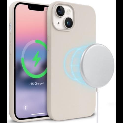 Crong Color Magnetic Θήκη Magsafe Premium Σιλικόνης Apple Iphone 14 Plus - Stone (crg-colrm-ip1467-stn)