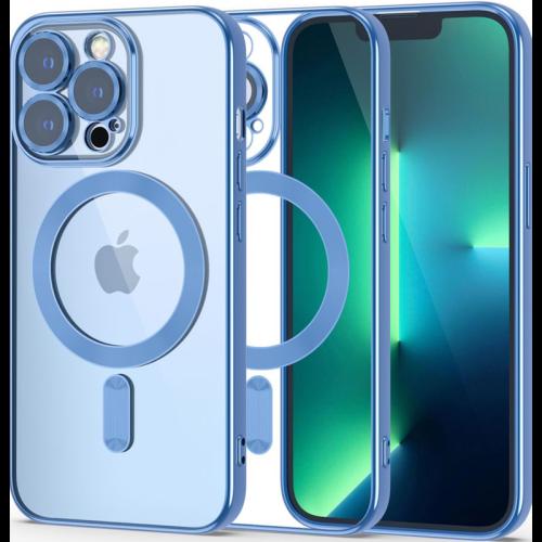 Tech-protect Magshine - Διάφανη Θήκη Σιλικόνης Magsafe Με Πλαίσιο Κάμερας - Apple Iphone 13 Pro - Sky Blue (9490713935552)