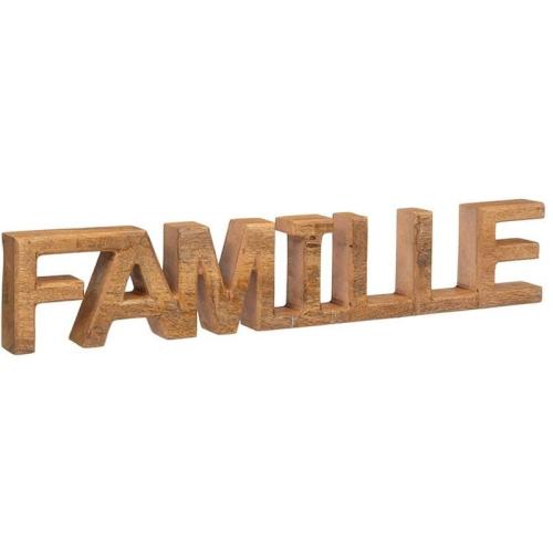 Επιτραπέζιο Διακοσμητικό Spitishop Famille Ξύλινο 3.5x9.8cm - Καφέ