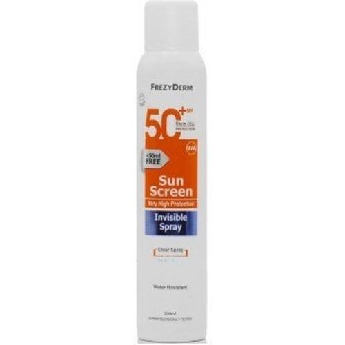 Αντηλιακό Σπρέι Frezyderm Sunscreen Invisible Spray SPF50+, 150ml + Δώρο 50ml