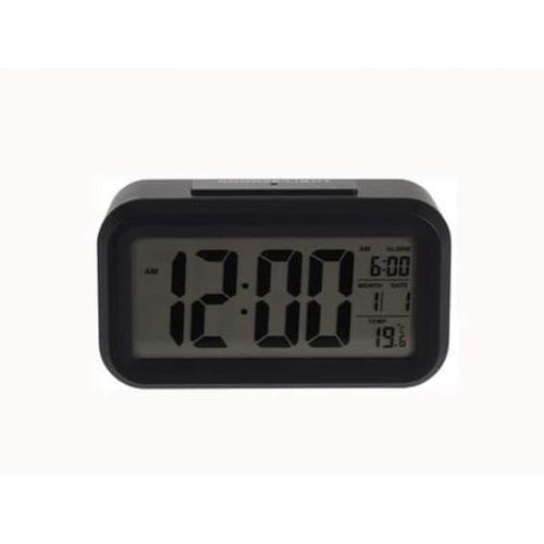 Ρολόι Ξυπνητήρι Με Ένδειξη Ώρας Ημερομηνίας Και Led Φωτισμό 14x4.5x7cm Μαύρο