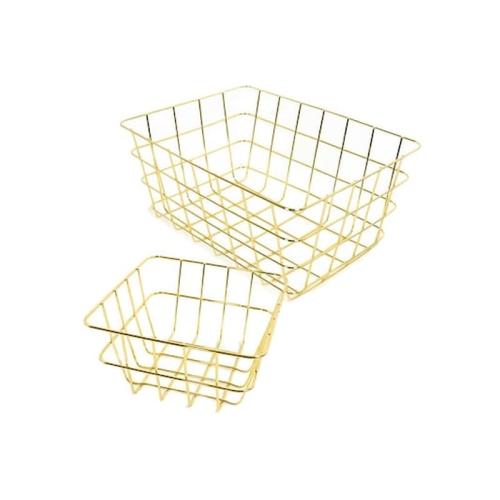 Σετ Μεταλλικά Καλάθια 2 Τεμαχίων Σε Χρυσό Χρώμα, Metal Baskets