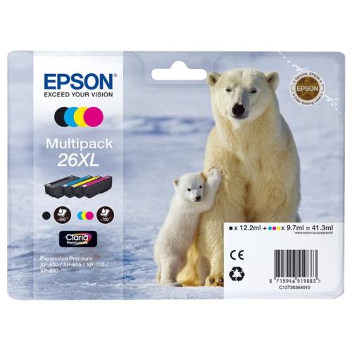 Μελάνι Epson 26XL Inkjet Πακέτο 4 Μελανιών - C13T26364010