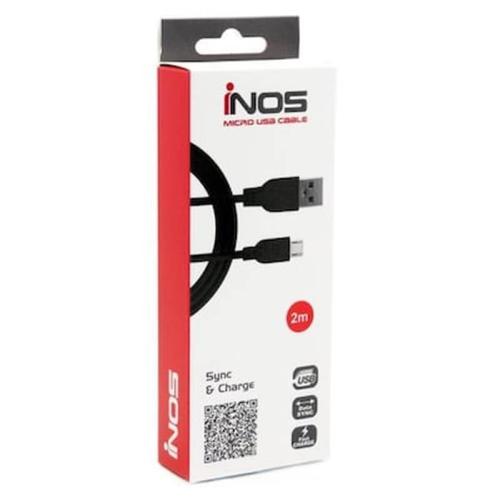 Καλώδιο Σύνδεσης Usb 2.0 Inos Usb A Σε Micro Usb 2m Μαύρο