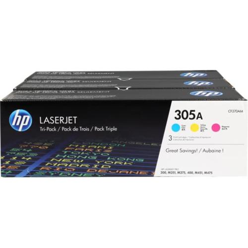 Toner HP 305A 3 Color Pack LaserJet (CF370AM) - Πολύχρωμο