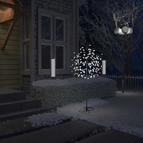 Vidaxl Χριστουγεννιάτικο Δέντρο Κερασιά 120 Led Ψυχρό Λευκό Φως 150 Εκ