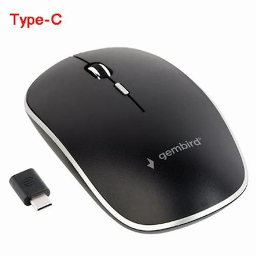 Gembird Silent Wirelless Optical Mouse Black Type-c Receiver
