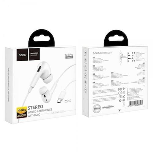 Hoco Handsfree M1 Pro Stereo Earphones Type C Connector White