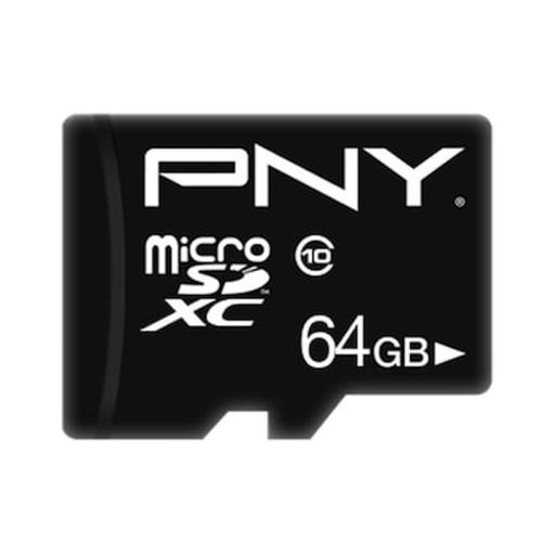 Pny P-sdu64g10ppl-ge 64gb Micro-sd Xc Class 10/uhs-i U1+sd Adapter 076-0509