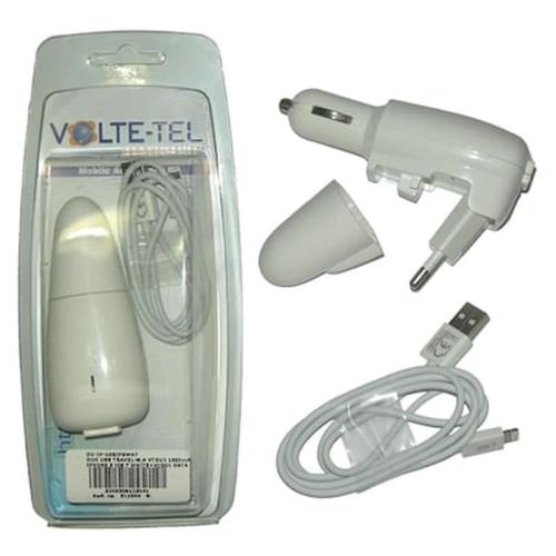Volte-tel Iphone 5(usb Duo Travel-φ.α Vtdu2 1500ma+vcd01 Data)ios 8 White