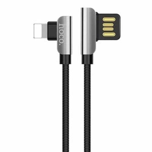 Hoco Cable Usb To Lightning U42 Exquisite Steel Charging Data Sync 1.2m, Black