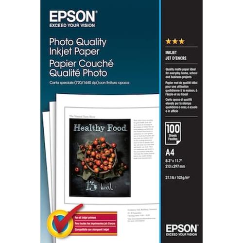 Epson Photo Quality Inkjet Paper A 4, 100 Sheets, 102 G S 041061