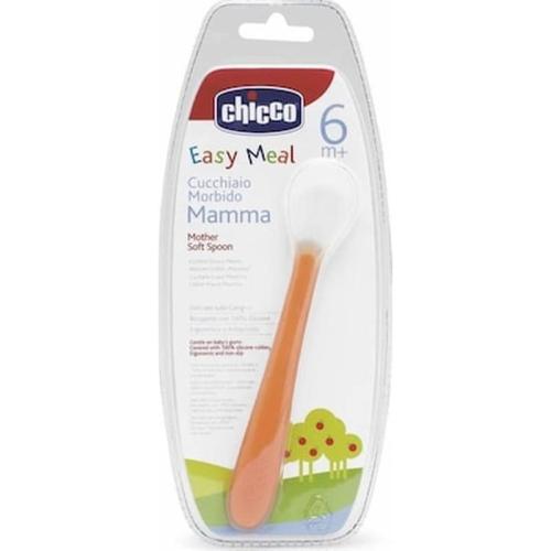 Chicco Soft Silicone Spoon 6m+, Kουτάλι Σιλικόνης Κατάλληλο Για Βρέφη Μετά Τους 6 Μήνες